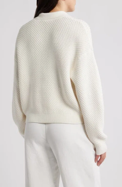 French Connection Remy Johnny Collar Sweater In White