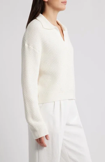 French Connection Remy Johnny Collar Sweater In White