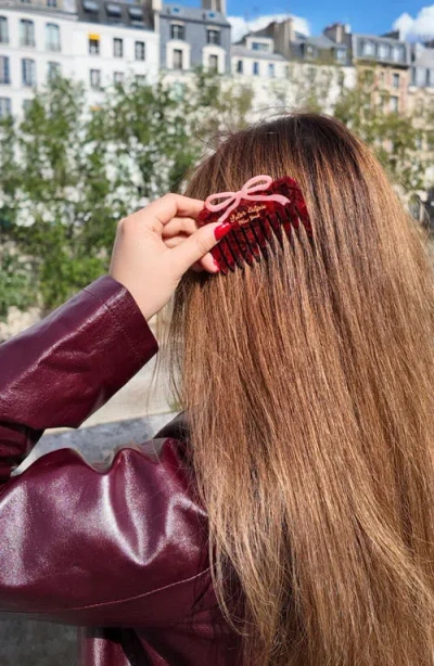 Solar Eclipse Hand Painted Bow Claw Clip & Comb Set In Pink