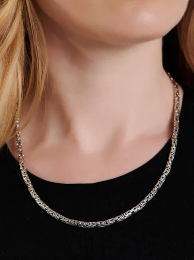 Devata Borobudur Round 4mm Chain Necklace In Silver