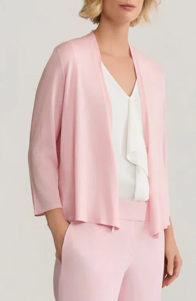 Kasper Self Edge Open Front Cardigan In Pink