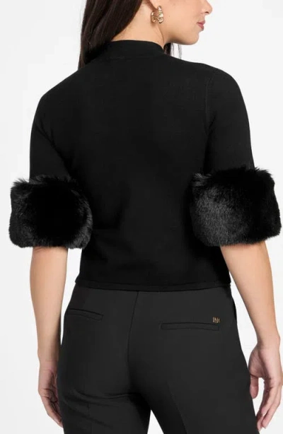 Marciano Faux Fur Cuff Festive Sweater In Black