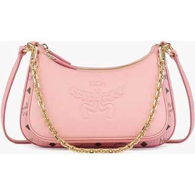 Mcm Aren Visetos Double Bag In Pink