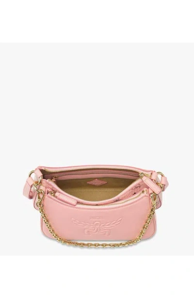 Mcm Aren Visetos Double Bag In Pink