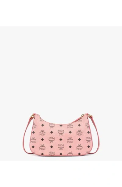 Mcm Aren Visetos Double Bag In Pink