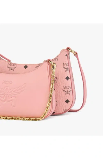 Mcm Aren Visetos Double Bag In Pink