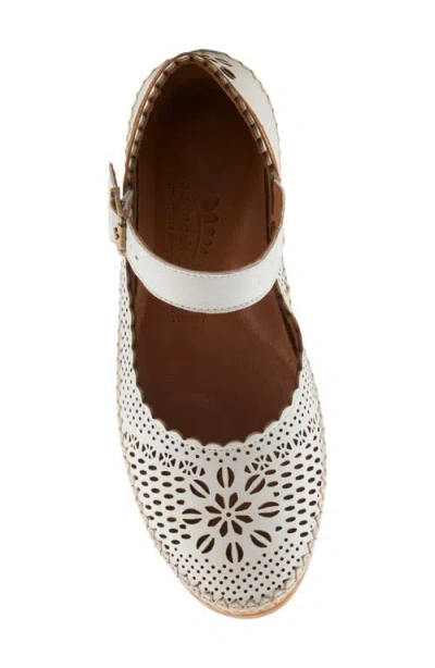 Spring Step Zabelle Mary Jane Flat In White