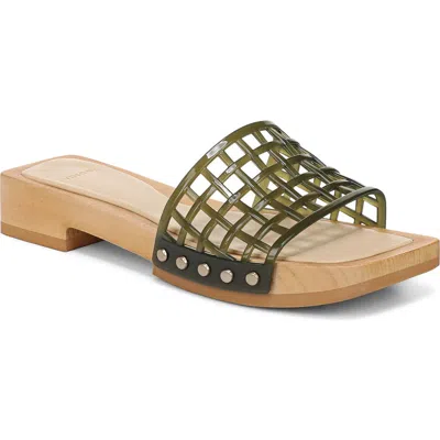 Vince Barb Jelly Slide Sandal In Green