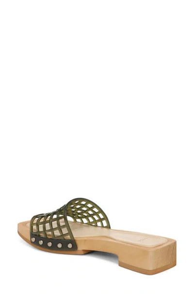 Vince Barb Jelly Slide Sandal In Green