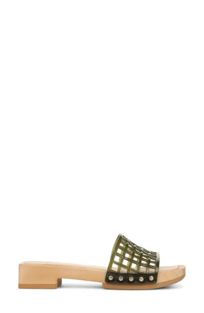 Vince Barb Jelly Slide Sandal In Green