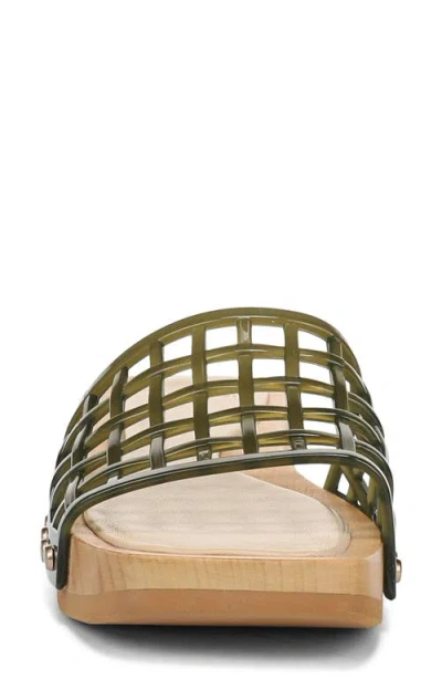 Vince Barb Jelly Slide Sandal In Green