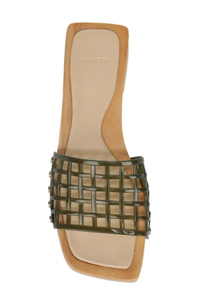 Vince Barb Jelly Slide Sandal In Green