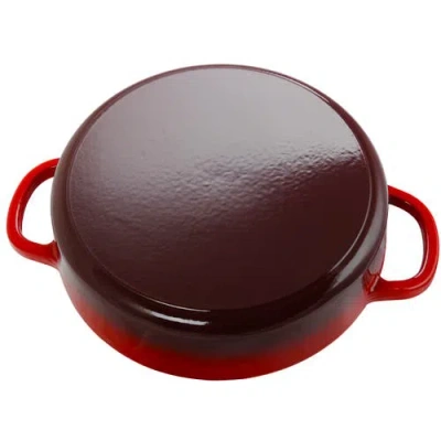 Crock-pot Enameled Cast Iron 5 Quart Round Braiser Pan With Self Basting Lid In Red