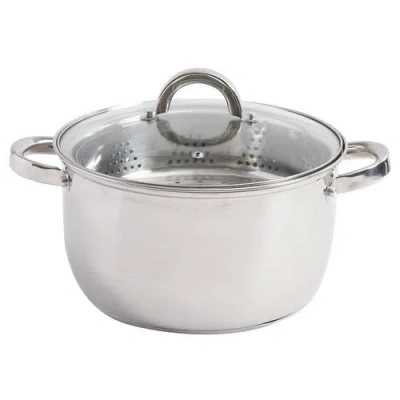 Oster Sangerfield 6 Quart Stainless Steel Casserole Pan With Steamer Insert And Lid In Silver