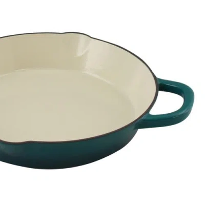 Crock-pot 10 In. Round Enameled Cast Iron Skillet In Green