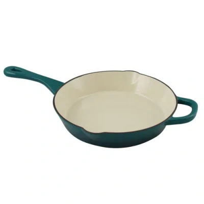 Crock-pot 10 In. Round Enameled Cast Iron Skillet In Green