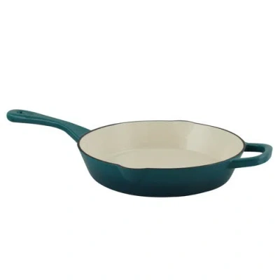 Crock-pot 10 In. Round Enameled Cast Iron Skillet In Green