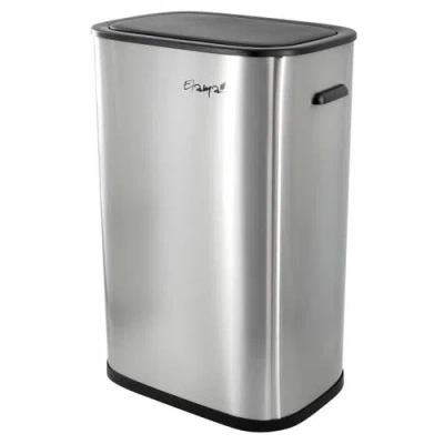Elama 14.5 Gallon Automatic Sensor Hands Free Trash Can In Matte Silver In Silver