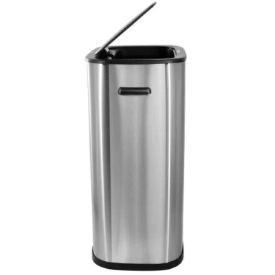 Elama 14.5 Gallon Automatic Sensor Hands Free Trash Can In Matte Silver In Silver