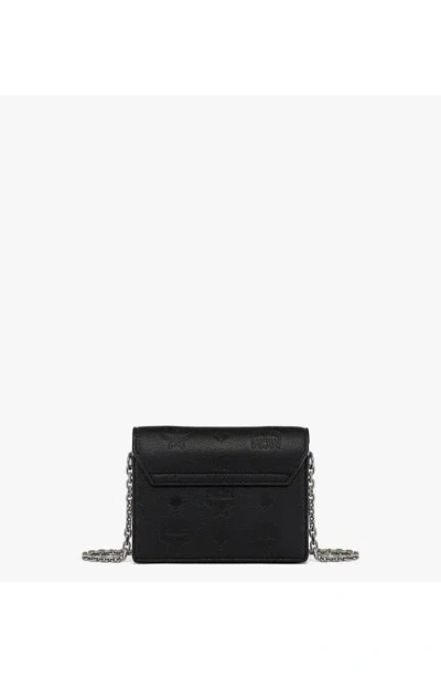 Mcm Mini Aren Chain Wallet In Black