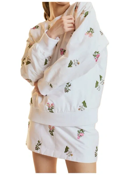 Cynthia Rowley Embroidered Pullover In White