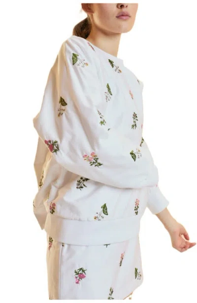Cynthia Rowley Embroidered Pullover In White