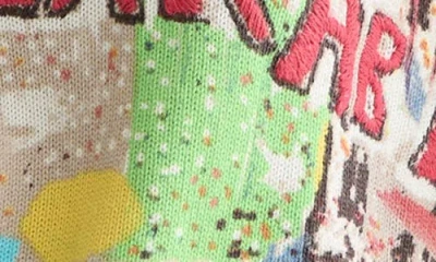 Scotch & Soda X Basquiat Embroidered Cotton Graphic Crewneck Sweater In Multi