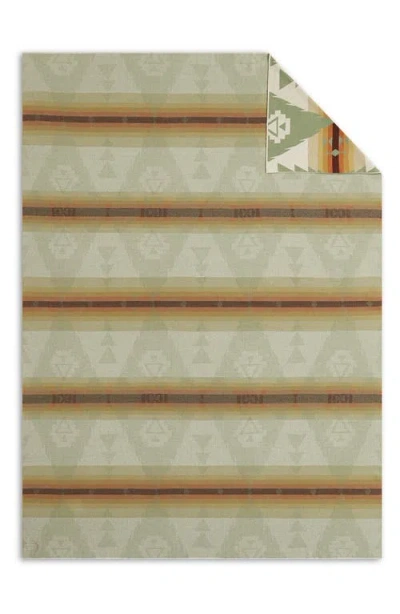 Pendleton Siskiyou Geo Print Throw Blanket In Green