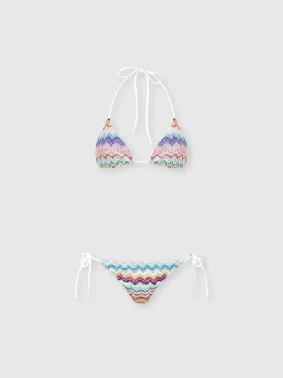Missoni Chevron-pattern Tie Bikini In Multi