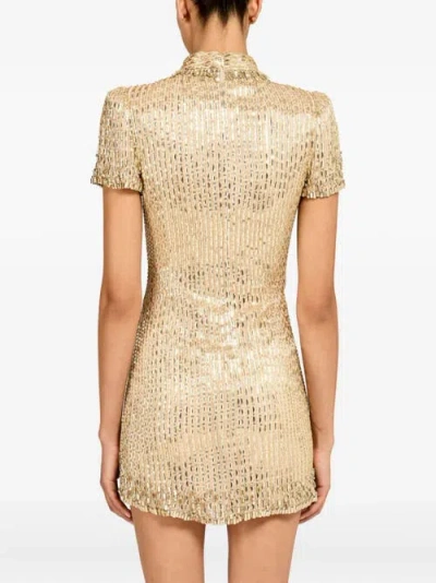 Jenny Packham Kitty Crystal-embellished Turtleneck Mini Dress In Neutral