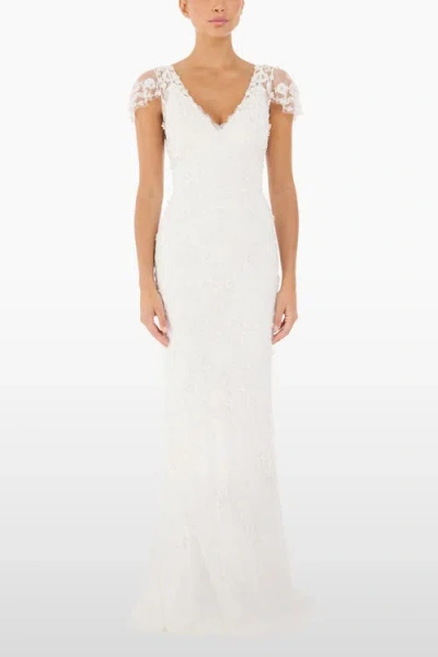 Jenny Packham Sweet Juliet Floral Lace Dress In White