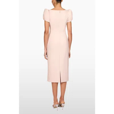 Jenny Packham Vienna Embellished Puff-sleeve Midi Dress In Pink