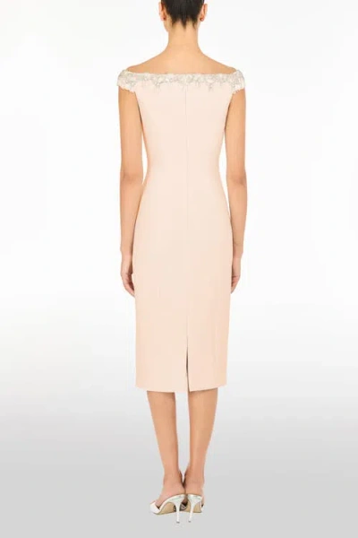 Jenny Packham Valorie Beaded Off-shoulder Midi Dress In White