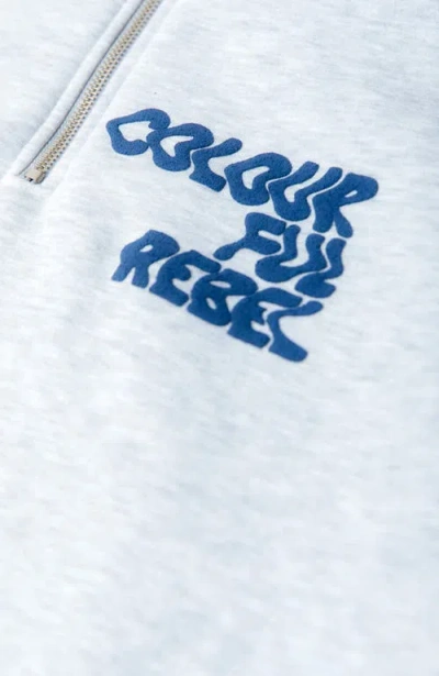 Colourful Rebel Uni Bold Logo Relaxed Zip Sweat In Gray