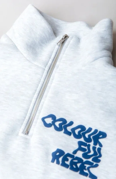 Colourful Rebel Uni Bold Logo Relaxed Zip Sweat In Gray