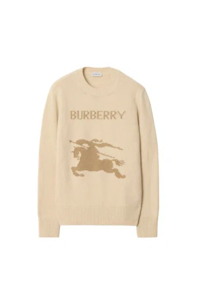 Burberry Ekd Wool-cashmere Crewneck Sweater In Brown