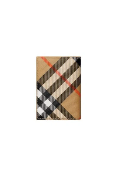 Burberry Check Folding Card Case In Multi