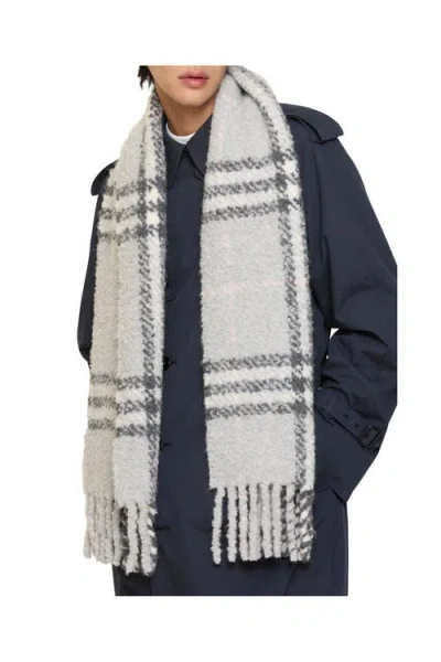 Burberry Check Alpaca Wool Blend Bouclé Scarf