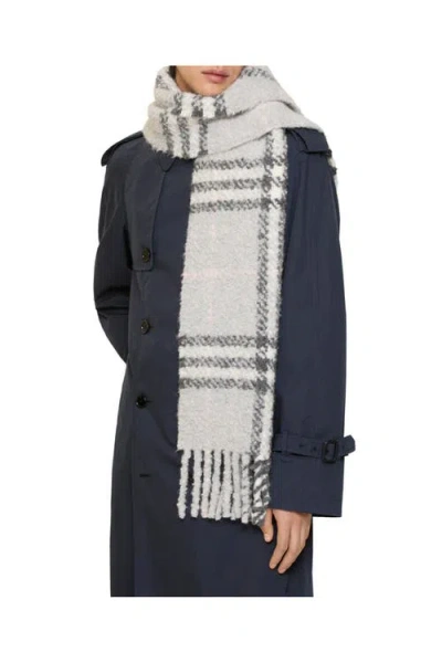 Burberry Check Alpaca Wool Blend Bouclé Scarf