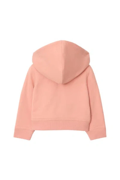 Burberry Check-trimmed Zip Hoodie In Pink