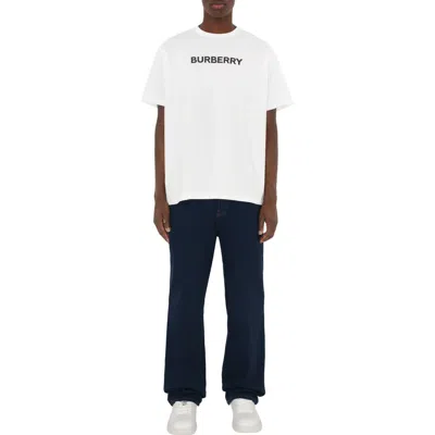 Burberry Cotton T Shirt Featuring Front Logo Print In White