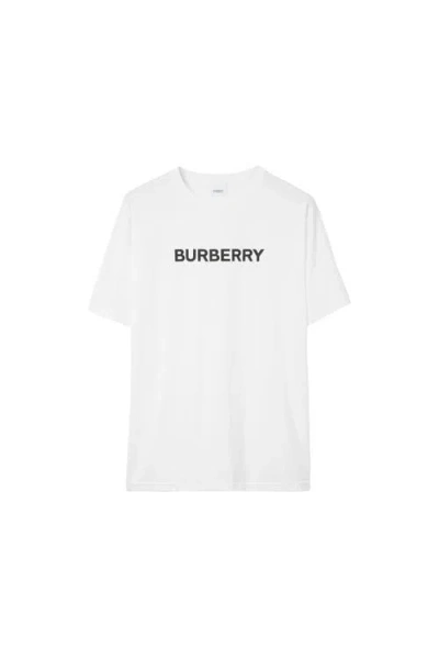 Burberry Cotton T Shirt Featuring Front Logo Print In White