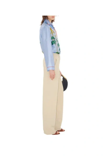 Burberry Highgrove Cascading Flowers Silk Pyjama Shirt In Multi
