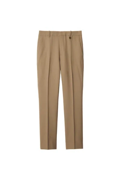 Burberry Wool Tailored Trousers In White
