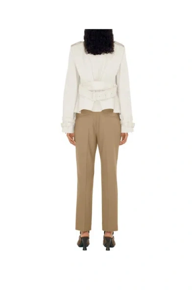 Burberry Wool Tailored Trousers In White