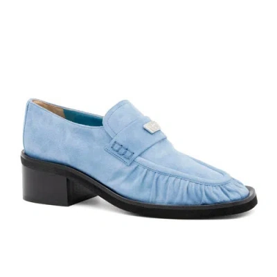 Valentina Rangoni Cortina Block Heel Loafer In Blue
