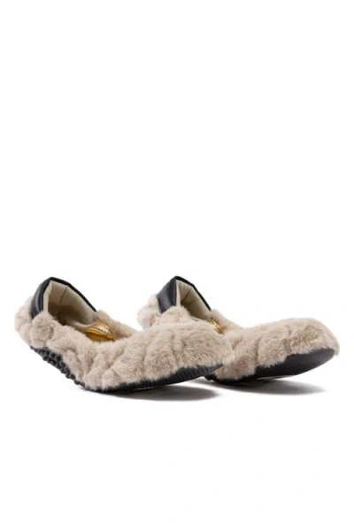 P448 Stella Teddy Ballet Flat In Neutral