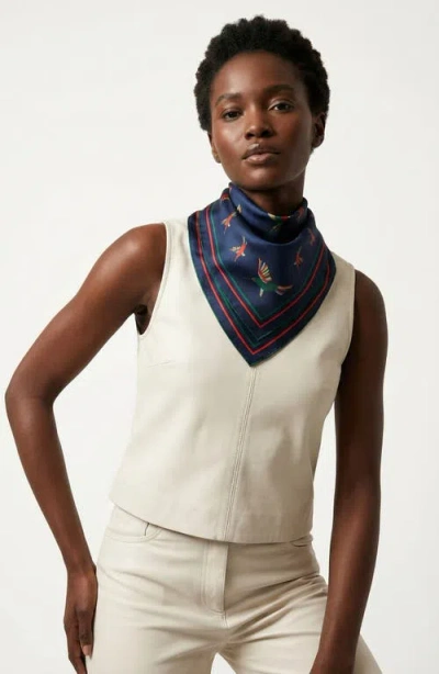 Jessie Zhao New York Sky Parade Double Sided Silk Scarf In Blue