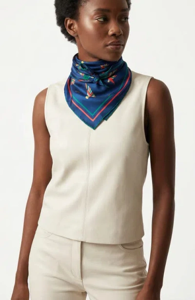 Jessie Zhao New York Sky Parade Double Sided Silk Scarf In Blue