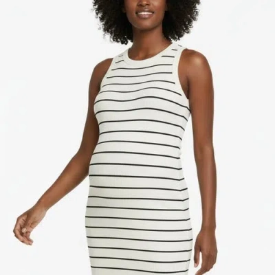 Motherhood Maternity Crew Neck Sleeveless Racerback Maternity Midi Dress In White